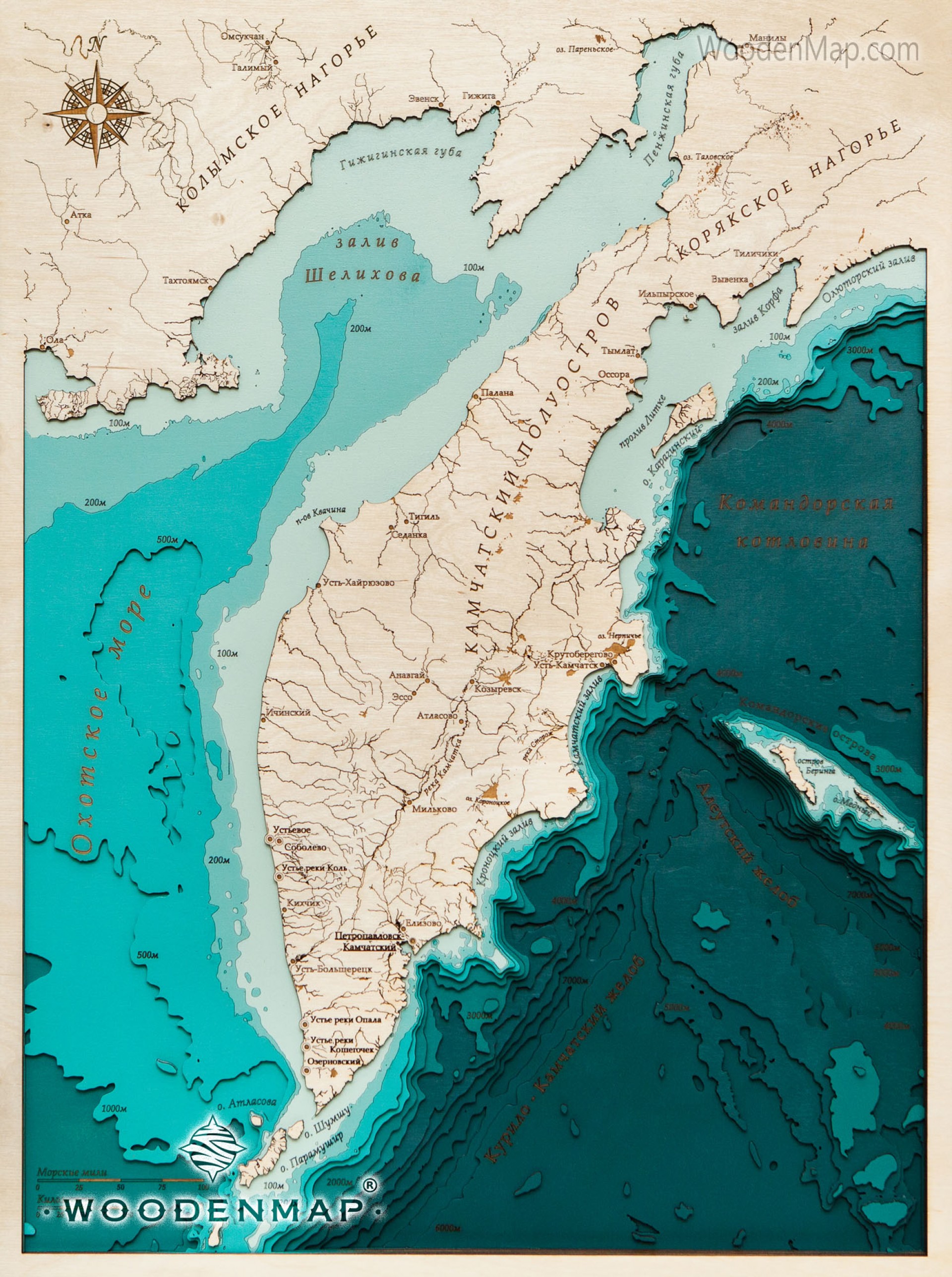 Woodenmap - Карта Камчатского края №2