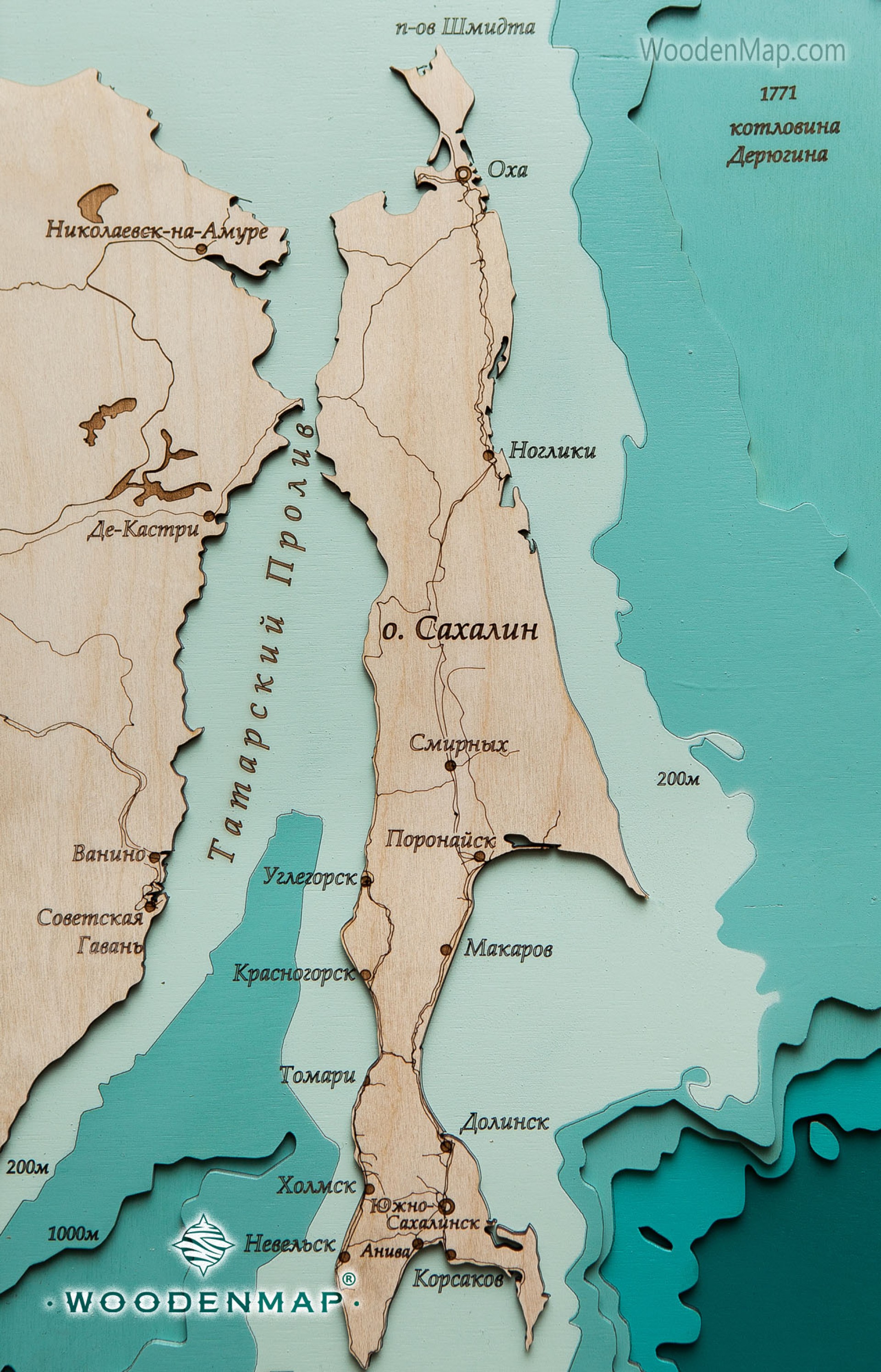 Woodenmap - Карта Сахалинской области №1