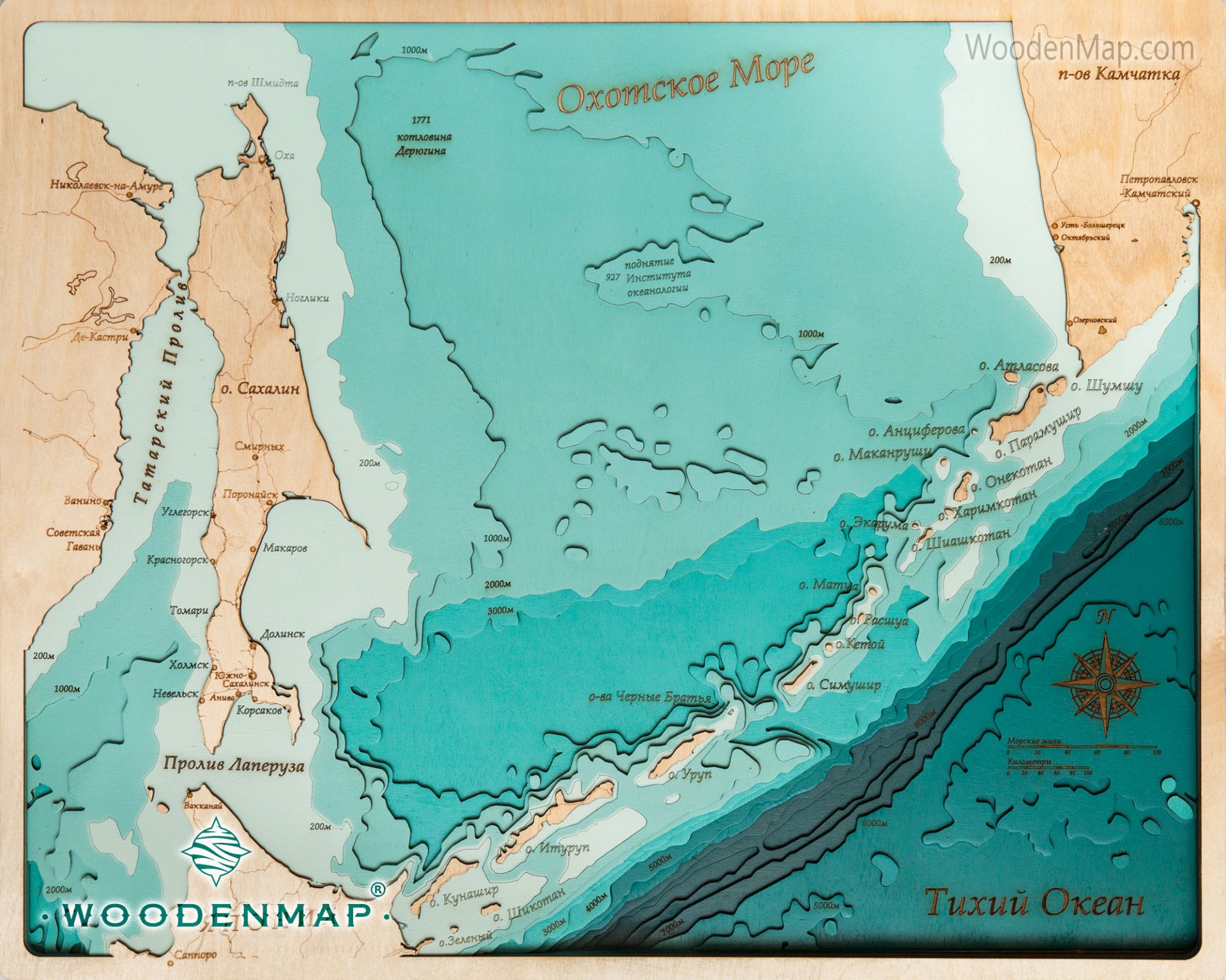 Woodenmap - Карта Сахалинской области №1