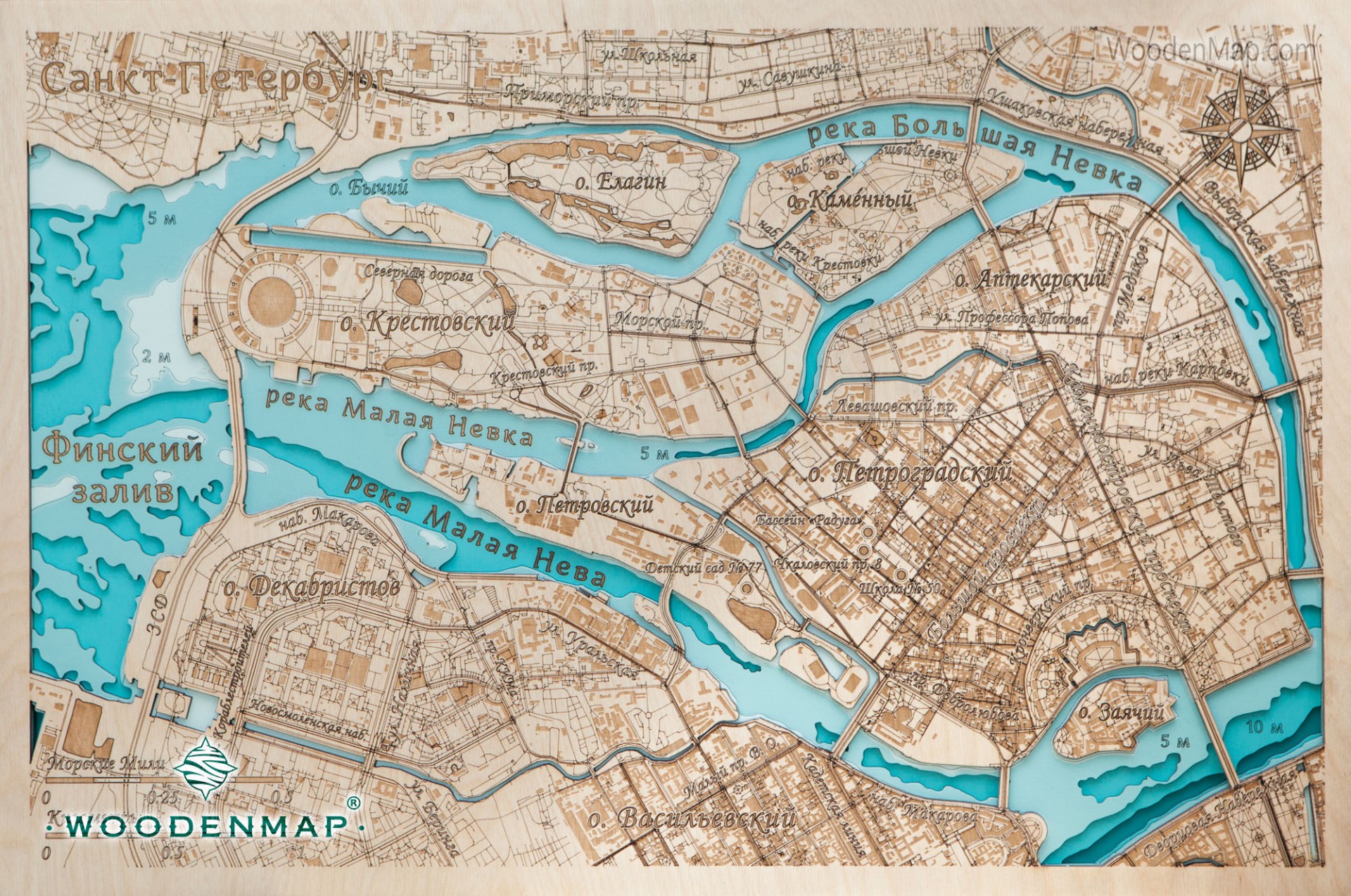 Woodenmap - Карта г.Санкт-Петербург №1